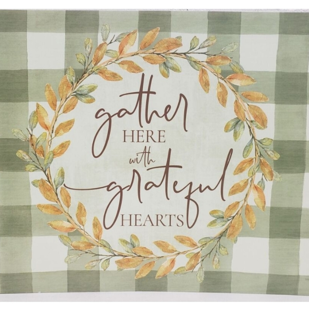 11"x17" sage green gingham placemats set of 8